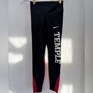 Temple college branded Nike Black Dri-FIT Leggings